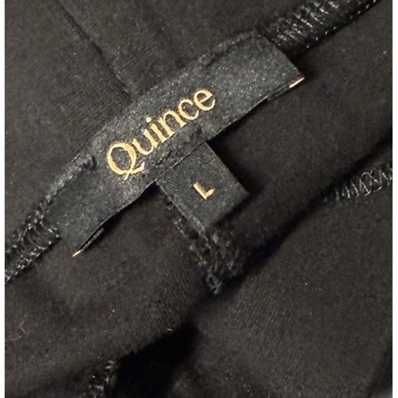 Quince Ultra-Stretch Ponte Knit Wide Leg Pants Black Large Careerwear Pull On - Picture 6 of 15